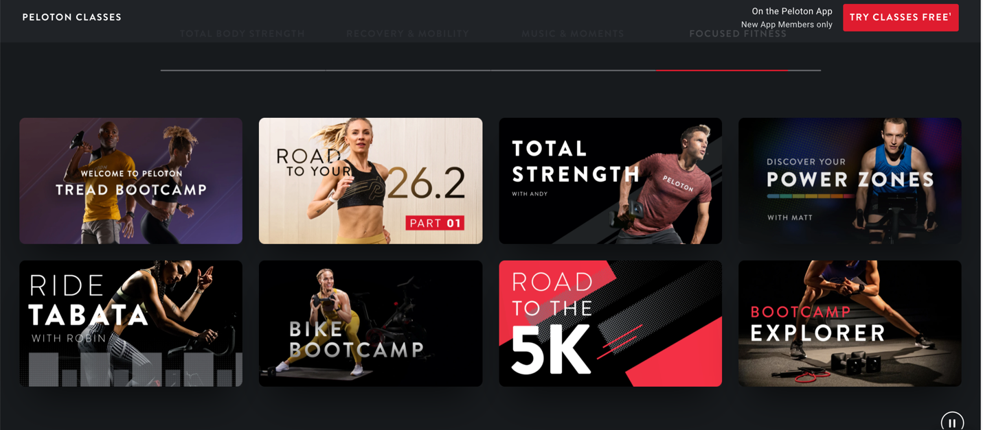 Live peloton classes online on app